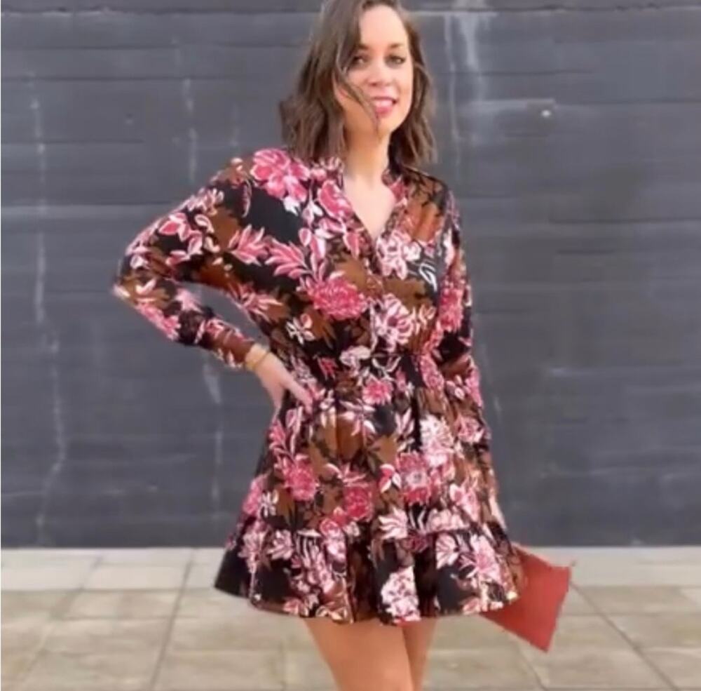 ZARA PRINTED MINI DRESS MULTICOLORED